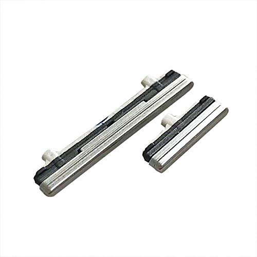 YuYue 2X Encendido/Apagado botón de Volumen Key reemplazo Compatible con Samsung Galaxy Note 10+ Plus 6.8 Teclas Laterales Parte Plata