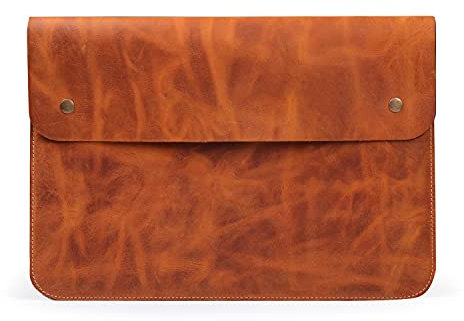 MegaGear Genuine Leather Macbook Bag 13.3 Inch - Camel