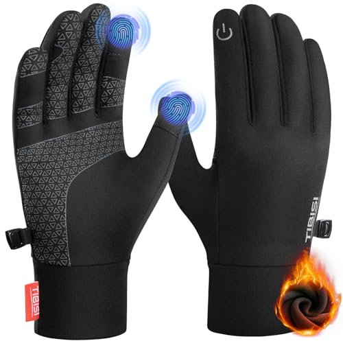 PULIOU Handschuhe Herren Damen Winter Warme Fahrradhandschuhe Winterhandschuhe Fahrrad Handschuhe Sporthandschuhe Laufhandschuhe Touchscreen Winddichte rutschfest Elastisch