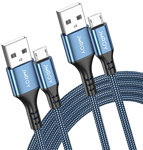 Micro USB Cable 2M 2PACK Android Charger Cable Fast Charging Cable Nylon Micro USB Kindle Charger cable for UK Amazon Kindle 2007-2018, Samsung Galaxy S7 Edge S6 S5 J7 J5 J6,Huawei Y6 Y7, Xbox, PS4