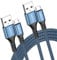 Micro USB Cable 2M 2PACK Android Charger Cable Fast Charging Cable Nylon Micro USB Kindle Charger cable for UK Amazon Kindle 2007-2018, Samsung Galaxy S7 Edge S6 S5 J7 J5 J6,Huawei Y6 Y7, Xbox, PS4
