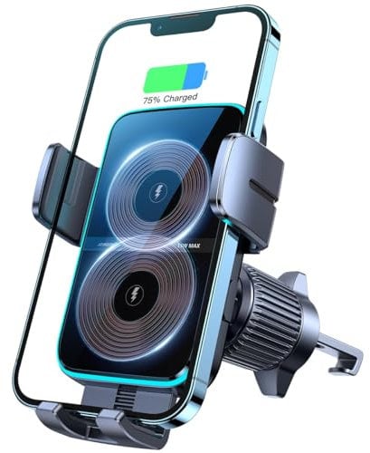 JOYROOM 15W Qi Support Telephone Voiture Induction, 【Double Bobine & Automatic Clamping】 Chargeur Induction Voiture, MagSafe Chargeur sans Fil Rapide pour iPhone/Samsung/Xiaomi/Huawei/Oppo