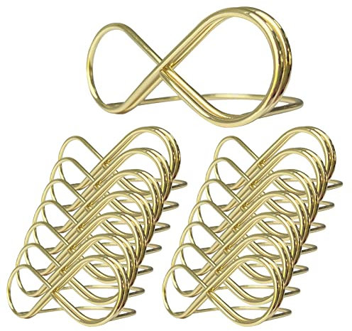 15 Stück Metall Hochzeit Tischkartenhalter, Party Sitzetiketten Tischkartenclips Kartenhalter, Nachrichtenclip Tischnummer Halter Ständer, Namenseinstellung für Hochzeit Party Geburtstag Büro (Gold)
