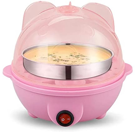 Hervidor De Huevos Caldera de Huevo automática 7 Caldera de Huevo encerrado automático cocer Huevo una Sola Capa (Color : Pink, Size : 15x15cm)