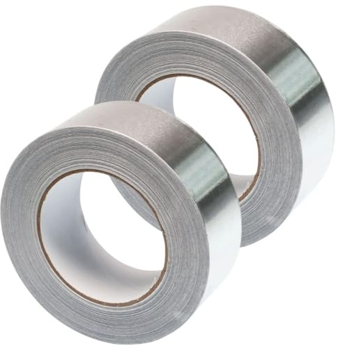 GOCABLETIES Aluminium Klebeband 48 mm x 50 m 2 Rollen | Selbstklebend, hitze- und wasserbeständig, zum Versiegeln und Reparieren