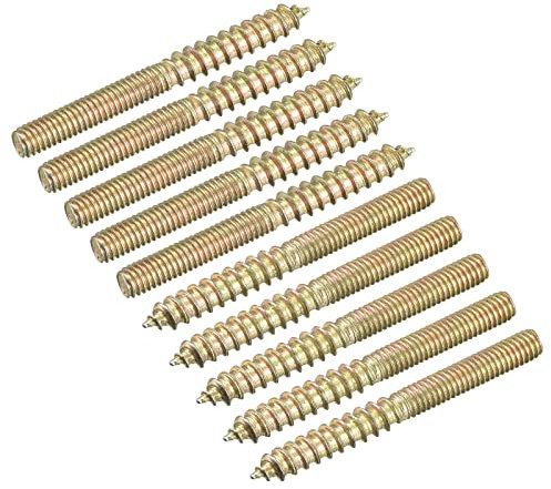sourcing map 30 Stück M4 x 40 mm Stockschrauben doppelseitige Gewindestiftschrauben zum Verbinden von Holzmöbeln