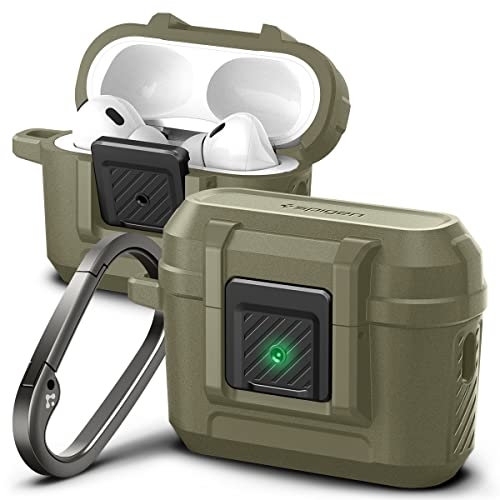 Spigen Lock Fit Hülle Case Kompatibel mit AirPods Pro 2. Generation (2023/2022) - Vintage Khaki
