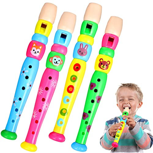 Toddmomy 4 Stück Kindermusikinstrument Kunststoff Spielzeugflöte Für Kinder Im Alter Von 3–5 Jahren Flöteninstrument Für Den Unterricht Flöte Spielzeug Plastik Mädchen Pfeife Baby