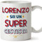 MUGFFINS Tazas Personalizadas para JUGADOR DE BALONCESTO hombre - En Italiano - Sei Super - 11 oz / 330 ml - Regalo Personalizable original y divertido