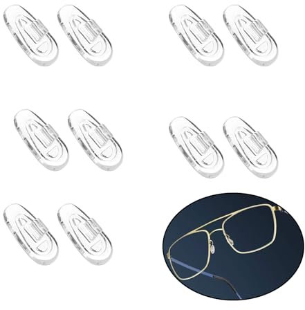 5 Pairs Glasses Nose Pads,Adhesive Push in Silicone Spectacle pad kit.Soft Gel fit Anti-Slip Eye Grips Replacement Parts Protector Eyeglass Bridge Repair Tool Set for Kids Eyewear Sunglasses (5)