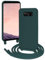 FERLAN Silikon Handykette für Samsung Galaxy S8 Hülle mit Band,Stylische Verstellbarer Halskette Handyhülle,Necklace (abnehmbar) Hülle mit Band,Handyhülle für zum Umhängen,Dunkelgrün
