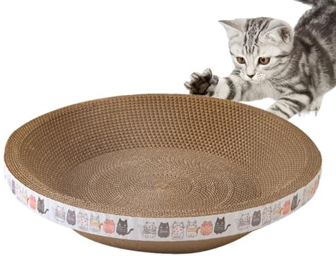 tongfeng Kratzpappe Rund Für Katzen - Katzen Kratzbrett Bett - Ovales Katzenkratzbretter Schüssel Nest - 2 In 1 Katzenkratzbetten Aus Pappe - Katzenmöbel Kratzbaum Für Den Innenbereich