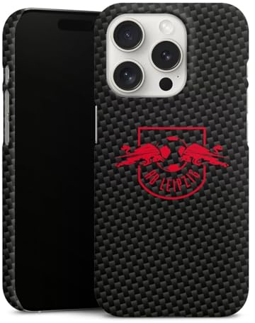 Premium Case kompatibel mit Apple iPhone 15 Pro Smartphone Handyhülle Schutzhülle matt RB Leipzig Carbon Offizielles Lizenzprodukt