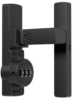 ETEKJOY Klappschloss mit Kombination, 90/180 Grad Schiebetürschloss, Verriegelung für Tor, Scheune, Garage, Schuppen, Fensterschrank, 3-stelliges Passwort, schlüssellos (schwarz, 90 Grad)