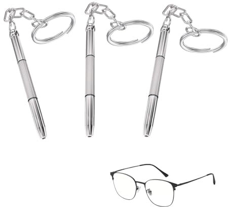 BNXF 3 Pcs Sunglass Glasses Repair Tool Kit with Keychain,Multifunction Sunglasses Screwdriver,Multifunction Eyeglass Screwdriver,Glasses Screwdriver Mini Hand Tool for Eyeglass Screwdriver Watch Repair