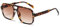 JCTAIFOO Retro Sonnenbrille für Herren Damen Klassische 70er Vintage Rechteckige Oversized Quadratisch Sonnenbrille (leopard/Hellbraun Gradient)
