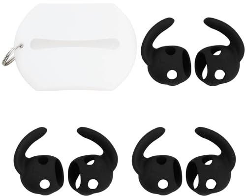 Be In Your Mind 3 Pairs Ear Hooks Anti-Slip Ear Silicone Covers with Extra Silicone Pouch Earphone Accessories Compatible with B-eats Studio Buds 2021,Black