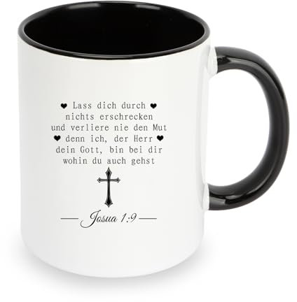 Christliche Geschenke Tasse Bibelvers Konfirmation Geschenk Mädchen Tassen Spirituelle Geschenke Adventskalender Füllung Mutmacher Geschenk Weihnachtsgeschenke Firmung Motivationsgeschenke (Schwarz)