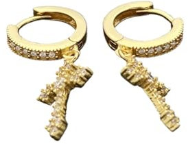 LOEXZAH Moissanit-Ohrringe, 925er-Sterlingsilber, Diamantohrringe, 18 Karat, VVS, Moissanit, baumelnde Ohrringe, Damen-Creolen, Gold, Stein