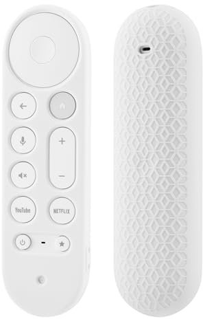 LEFXMOPHY for Google TV Streamer 4K 2024 Remote Case Silicone Cover Protective Glove - Snow White