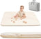 PEIPEIWU Spielmatte Baby 120x120x3cm, –Extra Dicke & Abdichtung & super weiche Bodenmatte aus veganem Leder schafft einen sicheren Spielbereich für die Kleinen – Krabbeldecke Baby, Kinderteppich