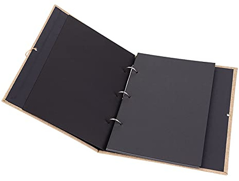 Scrapbook-Fotoalbum, Leineneinband, Fotoalbum, Erinnerungsbuch, Familienfotoalbum mit Seilband, 30 Seiten, Scrapbook-Album für Reisen, Hochzeit, Gästebuch, Weihnachten, Babyparty (Braun)