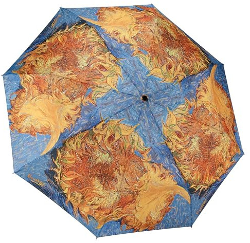Galleria-Sunflowers_Van Gogh Regenschirm, automatisches Öffnen/Schließen, groß, tragbar, zusammenklappbar