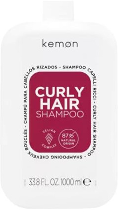 Kemon Curly Hair Shampoo für lockiges und definiertes Haar, 1000 ml, starke feuchtigkeitsspendende Kraft von Reiswasser und Aloe Vera, nährt und stärkt jeden Locken, verleiht Weichheit und Glanz
