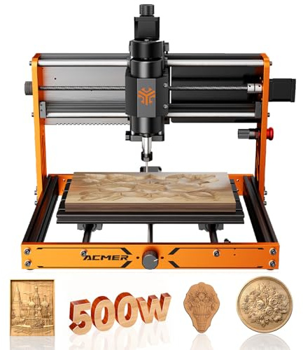 ACMER Ascarva, fresatrice CNC 3S, 500 W, 3018 ± 0,025 mm, incisore di precisione per legno, metallo/acrilico, mandrino ER11, controllo ESP32, compatibile con candela/cavalletto
