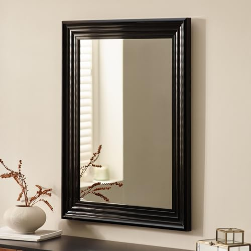 Julian Bowen Tokyo Rectangular Mirror - Gloss Black - H85 x W65 x D3.5cm