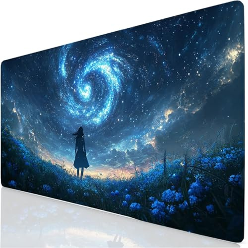Gaming Mauspad Anime Mauspad XXL 70x30cm Mousepad Sternenhimmel Schreibtischunterlage mit Anti Rutsch Basis Mouse Pad, Wasserdicht und rutschfest Desk Mat für Tastatur und Maus, Laptop & PC YG-234
