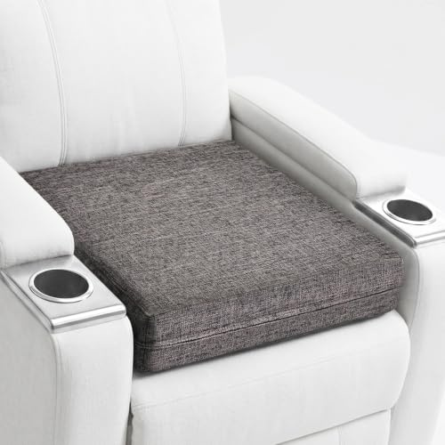 Amagenix Sitzerhöhung Sitzkissen 50x50x12,7 cm, Extra Dickes Sitzpolster | Rutschfeste Unterseite, Waschbarer Bezug, für Sessel, Stuhl Sofa & Rollstuhl, Grau