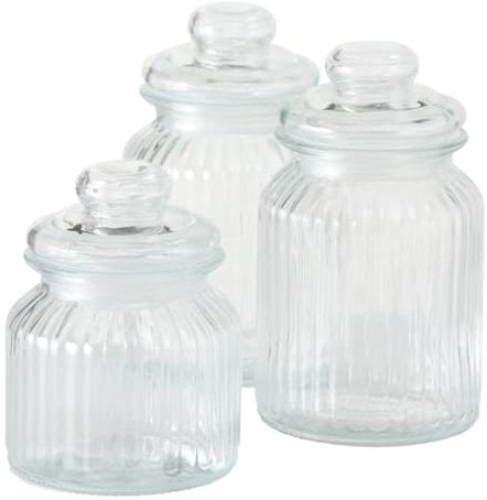 BOLTZE Vorratsglas, 3 Teilig, Höhe 15/19/23, Durchmesser 11 cm, Aufbewahrung, Glas, Dekoration 8407700