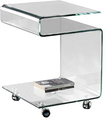 Mesa Auxiliar de cristal transparente : Colección GLASS