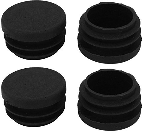 sourcingmap 28mm Black Plastic Blanking End Caps Tube Insert Cover Bung 4 Pcs