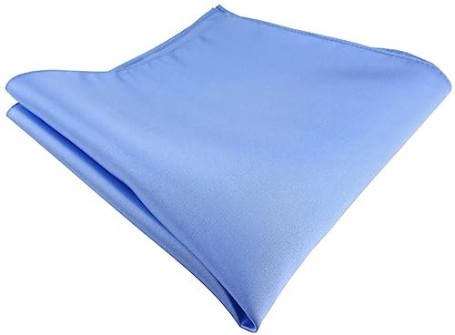 TigerTie Satin Seideneinstecktuch in blau einfarbig - Einstecktuch 100% Seide