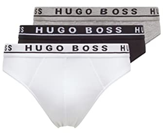 BOSS Herren Brief 3P CO/EL Dreier-Pack Slips aus Stretch-Baumwolle mit Logos am Bund,Assorted-pre-Pack,X-Large