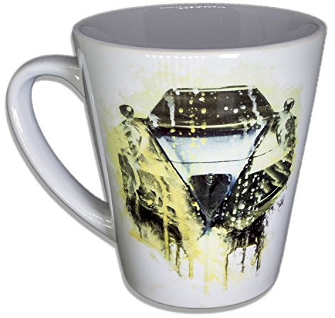 Alfa - Unikat Handarbeit Designer Tasse aus brillanten Porzellan - Konische Kaffeetasse, 330ml, Geschenk für Freunde