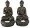Boltze Teelichthalter Buddha | 2-fach sortiert 1 Stück zufällige Variante | Deko Figur Kerzenhalter Statue Asiatisch