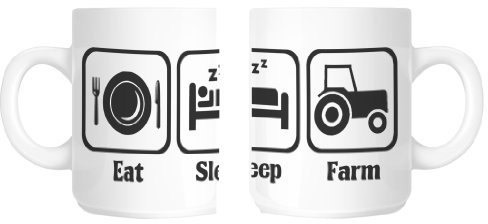 Eat Sleep Farm Farmer Tractor Gift Mug