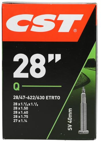 CST Fahrradschlauch 071704, Schwarz, 28x1 1/8-1.75 28/47-622/635 SV40mm, 071704