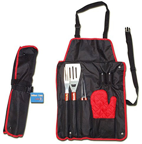 Kit barbecue avec tablier 59 x 43 cm, 7 pièces