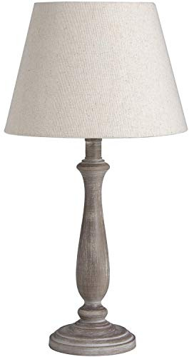 Hill 1975 Teos Table Lamp, Wood, Linen, Mixed, one, 16288