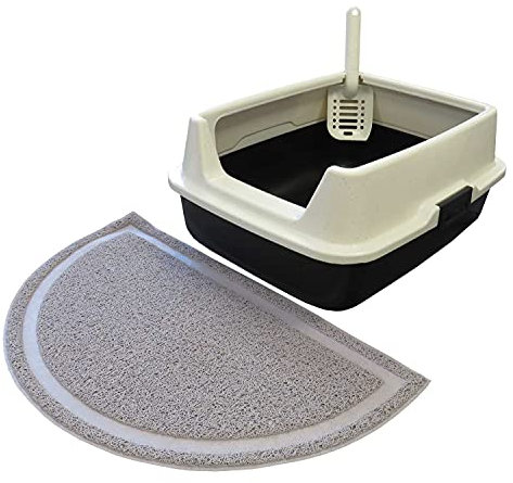 Sparpaket Katzentoilette Katzenklo Marcello mit extra hohem Rand und Halbrunder Matte