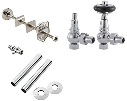 Arroll UK28 Thermostatic Radiator Valve and Accessories Pack (Chrome)