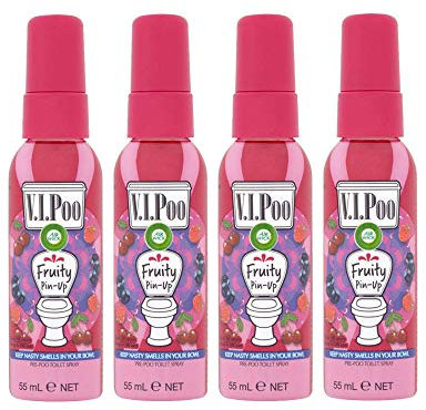 AirWick VIPoo Toilet Air Freshener Spray 55ml (Fruity Pin-Up, 4 Sprays)