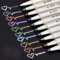 Willilngood Marqueurs Métalliques Feutres 10 Couleurs Métalliques Ecrire sur Toute la Surface,DIY Album, Scrapbooking, Travailler pour la Carte1