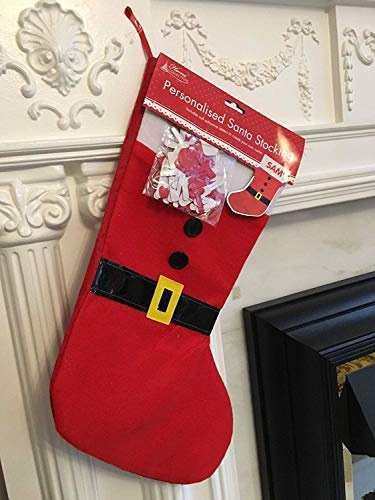 DIY Personalised Santa Stocking Xmas Christmas Decorations Accessories Father Christmas Sack Sock Gifts Bag Toys Sweets Xmas Decorations