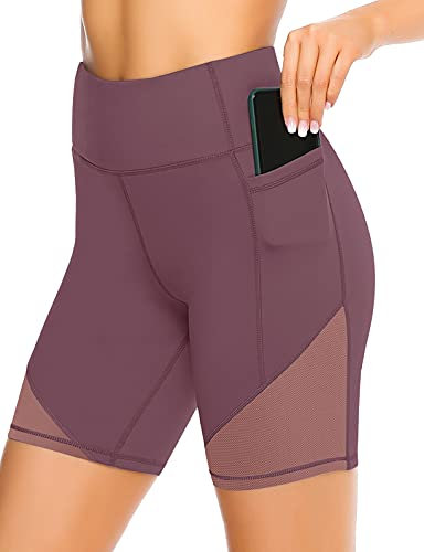 JOYSPELS Kurze Sporthose Damen, Radlerhose Damen Kurz Laufhose Leggings Sport Biker Running Yoga Fitness Shorts Rot M
