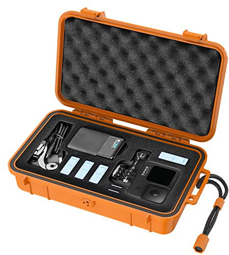 Smatree wasserdichte Hartschale Tragetasche Tasche Kompatibel Mit Gopro Hero 13/12/11/10/9/8/7/6/5 / Hero 2018 / DJI Osmo Action, Orange (Kamera Und Zubehör Nicht Im Lieferumfang Enthalten)